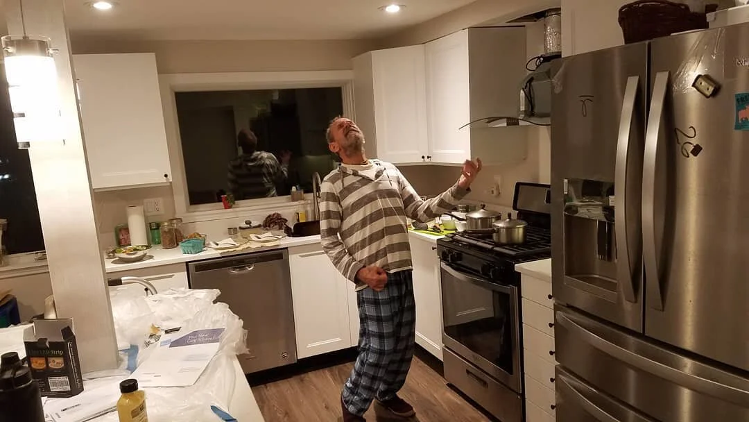 Another big day, more things crossed off the list, house is looking better and better. Dad threw down an air guitar solo in the new kitchen right before a late dinner. Now time for bed...:)

#anotherdayclosertolisting
#cantcomesoonenough #wannaplaymu
