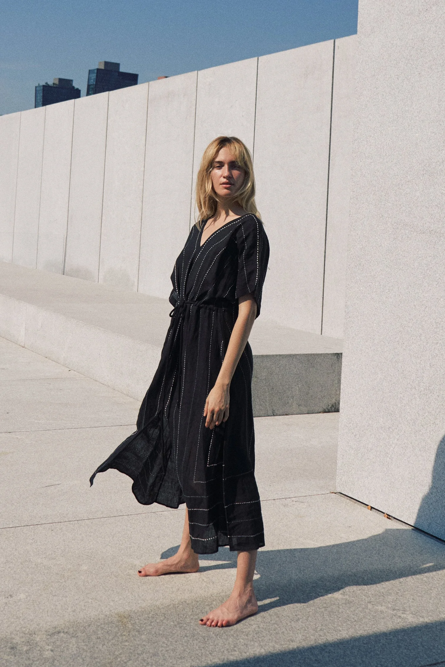 knee length dresses for ladies Natural Linen Dress | Made in USA main image 0