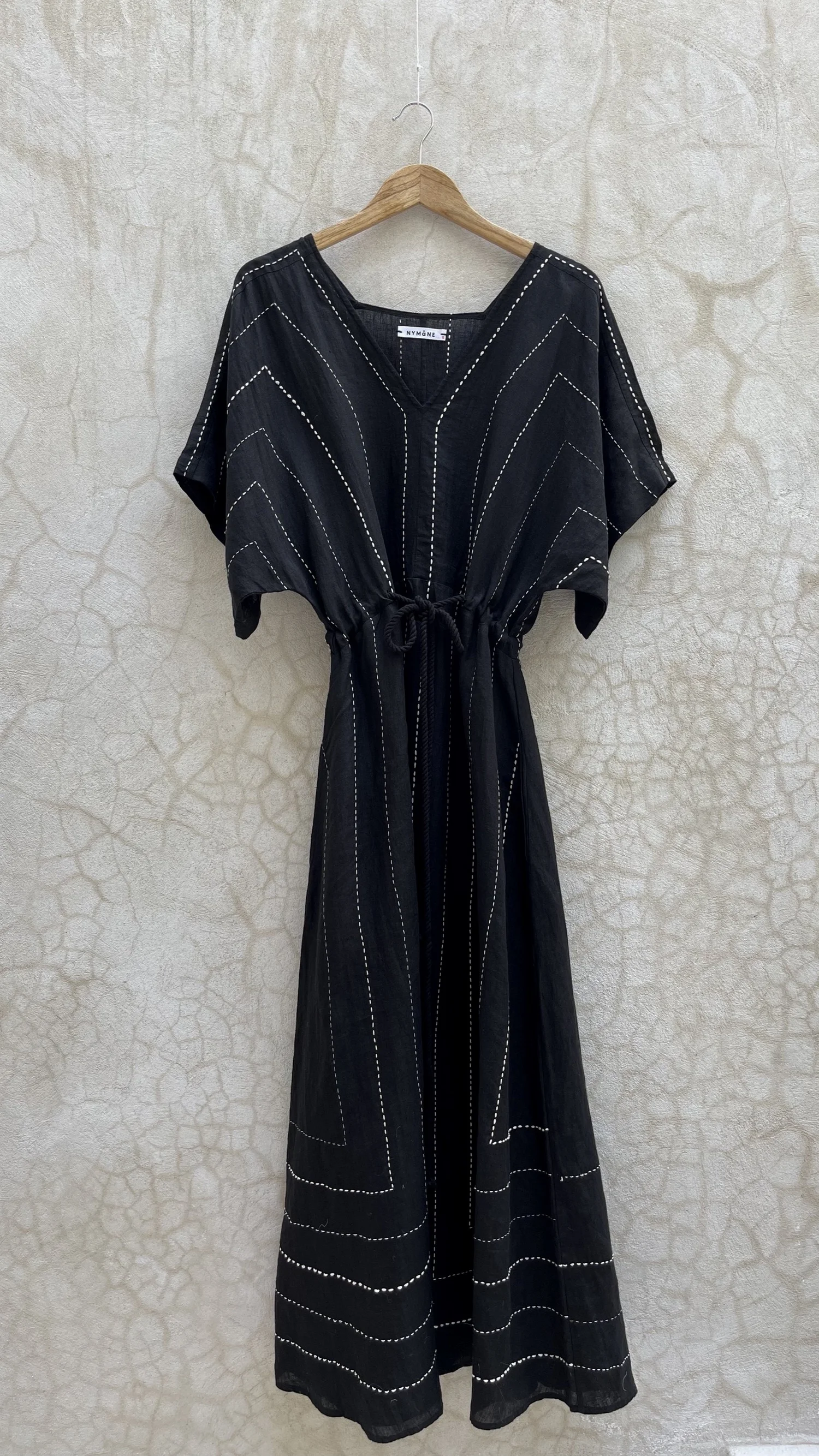 Nymane - ethically made women's clothing  Black linen dress