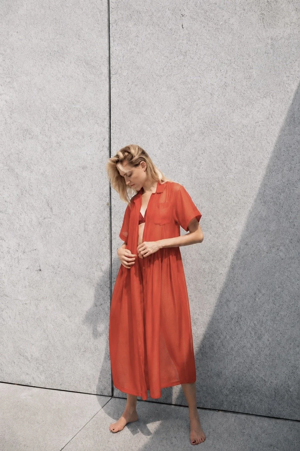 STOCKHOLM DRESS in Poppy chanderi