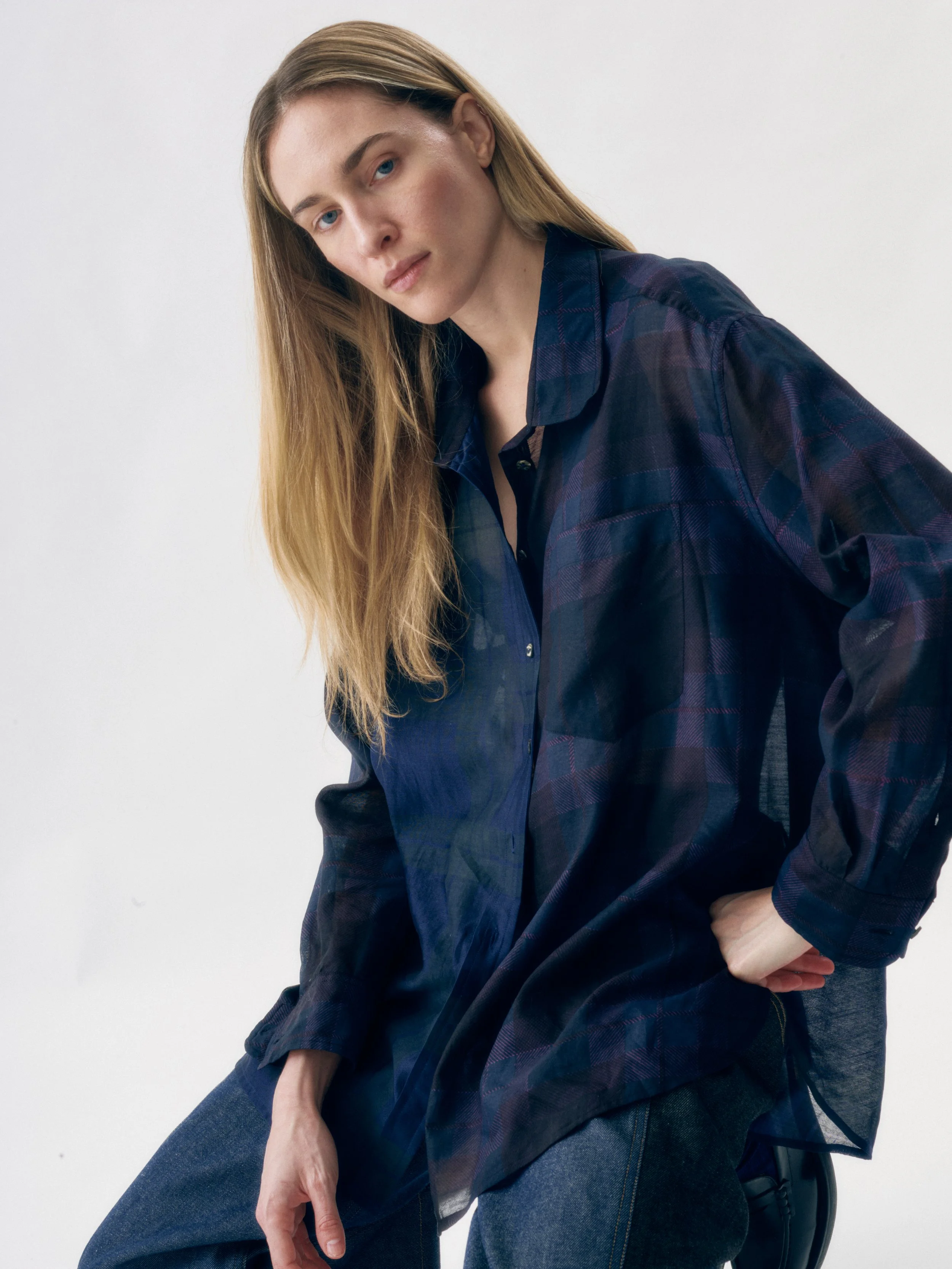 CHRIS SHIRT  block print plaid