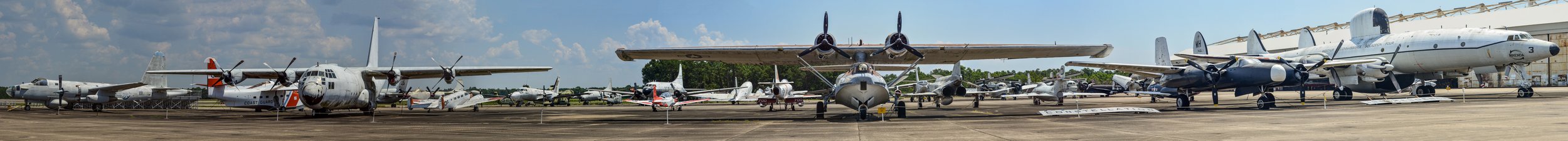 Outdoor aircraft storage area between the museum and the NAS Pensacola runway.