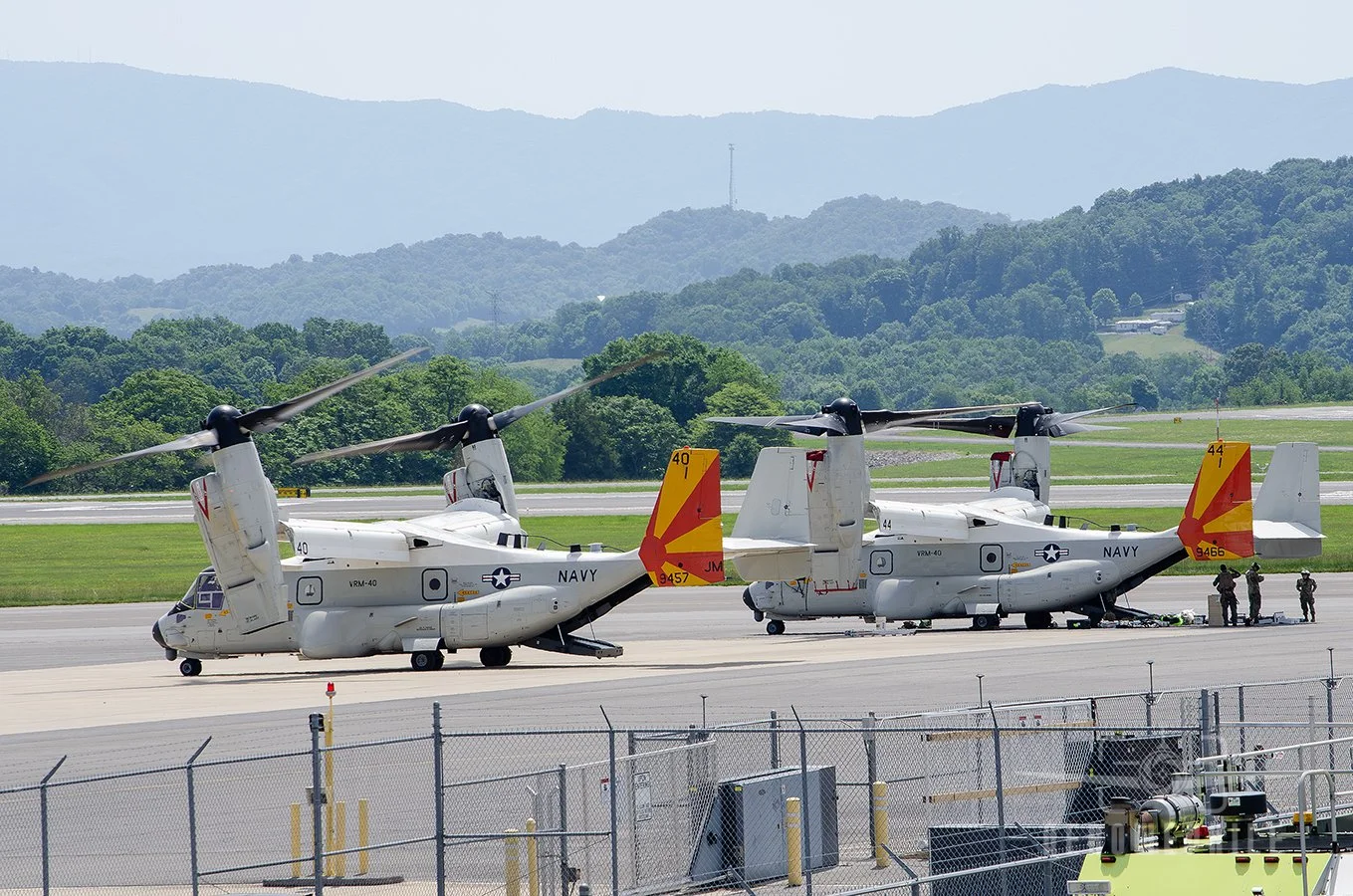Sailors and supplies transfer complete. The rescue Osprey tilts the engine nacelles forward as it gets ready to depart from Tri-Cities Airport. Look for the video of its arrival and departure on my Aerowephile YouTube channel!
29May26