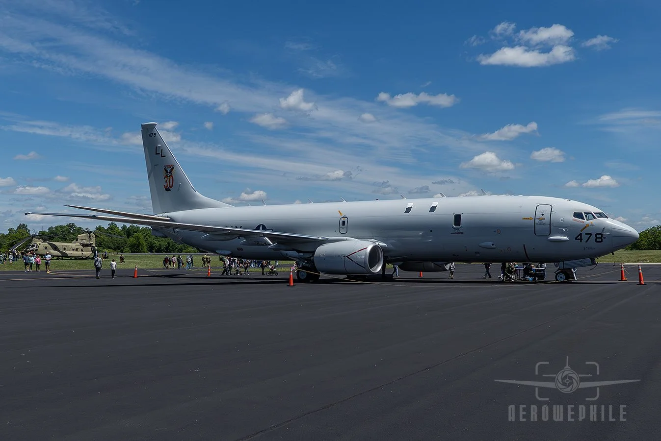 U.S. Navy Boeing P-8A Poseidon and U.S. Army CH-47F Chinook on display at the Wings & Wheels event at Greeneville Municipal Airport (GCY)
02May26