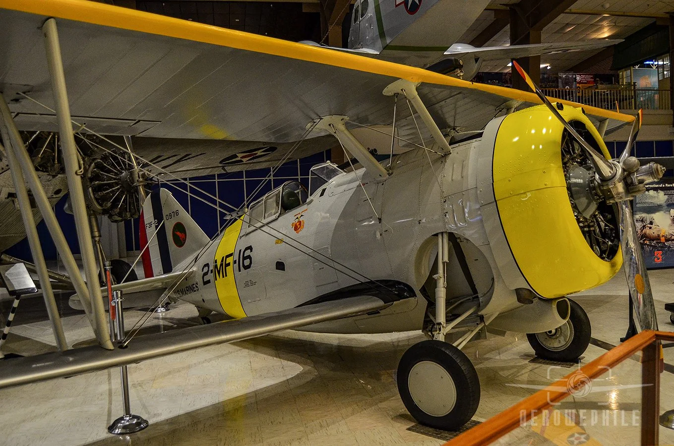 When the Navy moved to monoplanes in the mid-1930s, the highly maneuverable F3F-2s and -3s became the last carrier-based biplanes. More maneuverable than a monoplane, the biplane fighter was prized as a "dog fighter," but drag prevented it from attai