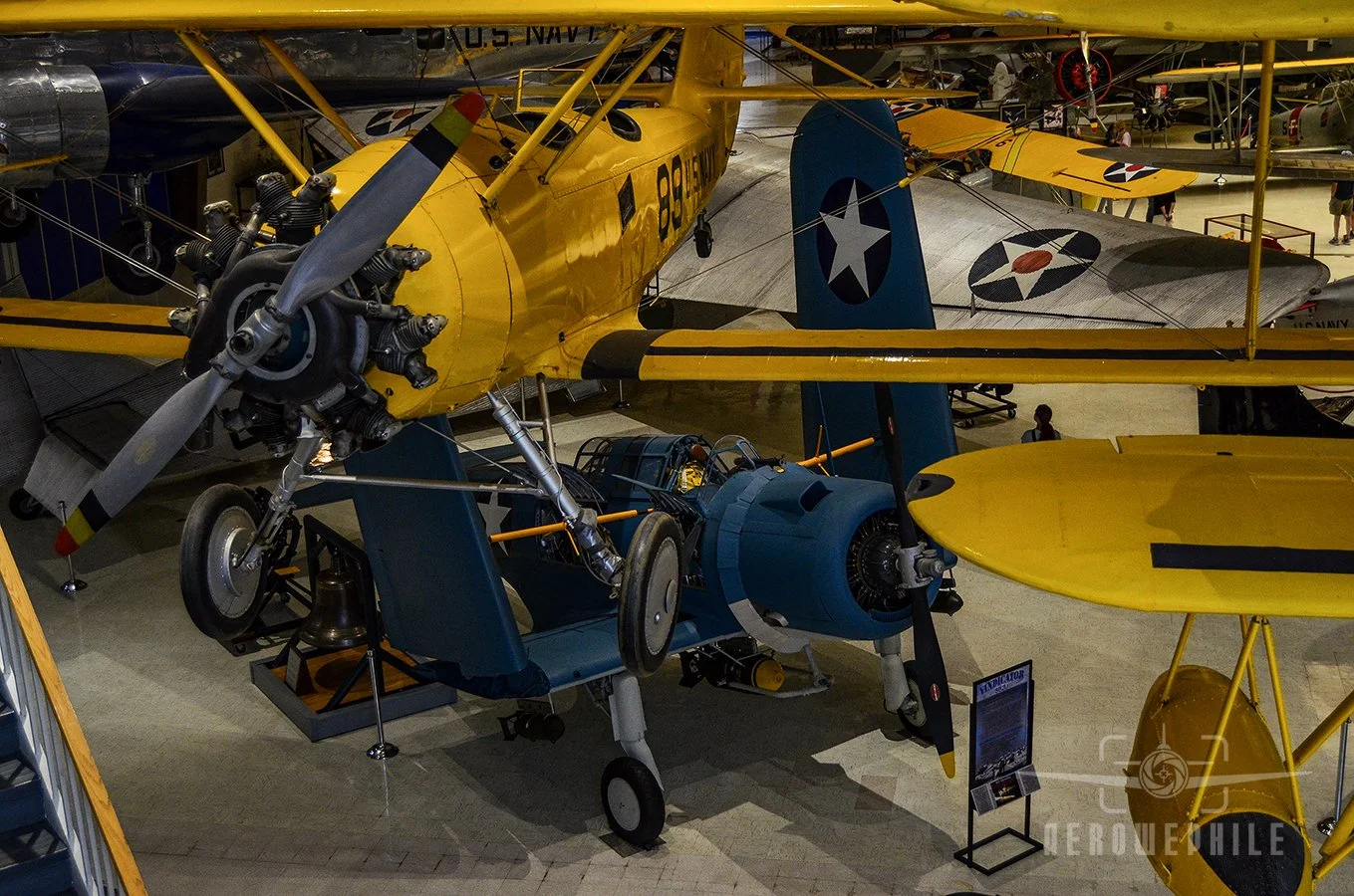N3N "Yellow Peril" (Conventional Gear) and SB2U-2 Vindicator.