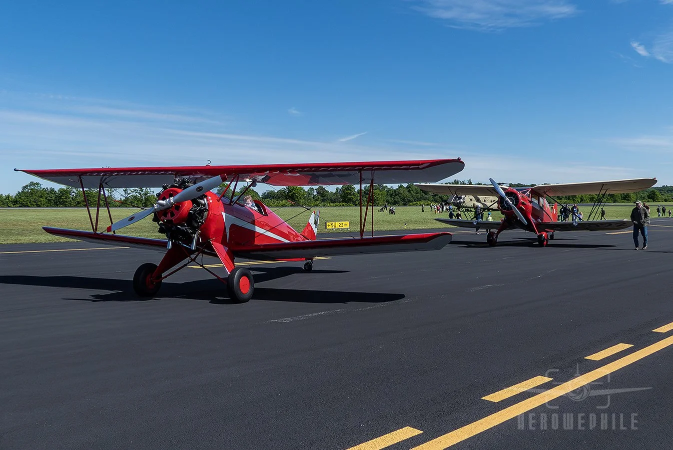 Flaglor High Tow and Waco UIC biplanes preparing to start up and depart the airport. Wings & Wheels - Greeneville Municipal Airport (GCY) 
02May26