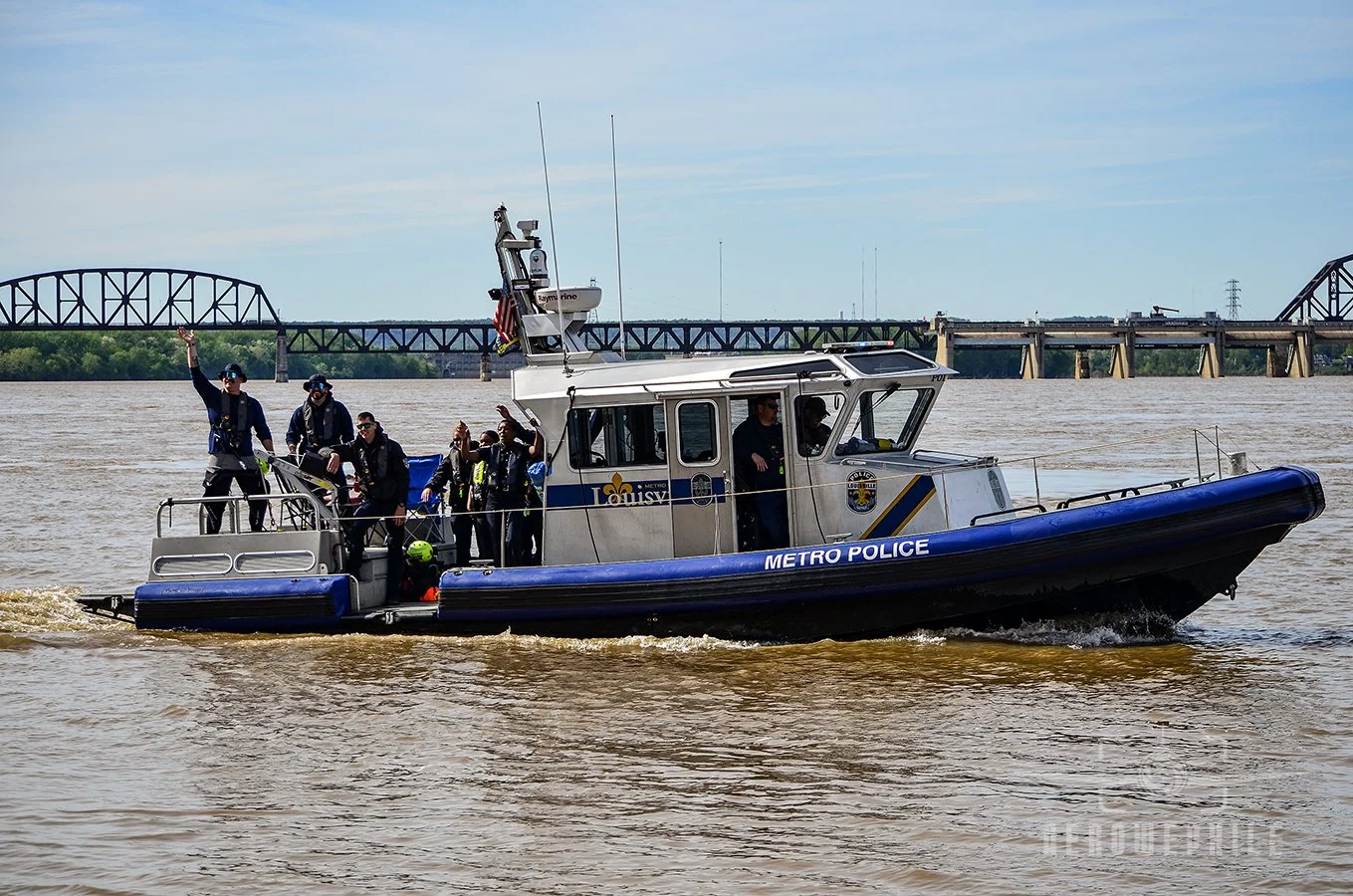 Louisville Metro Police patrolling the river.