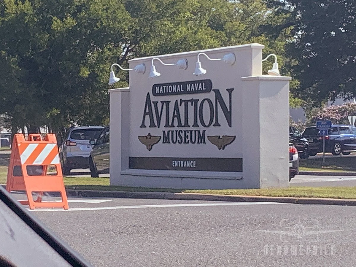 National Naval Aviation Museum entrance marker.