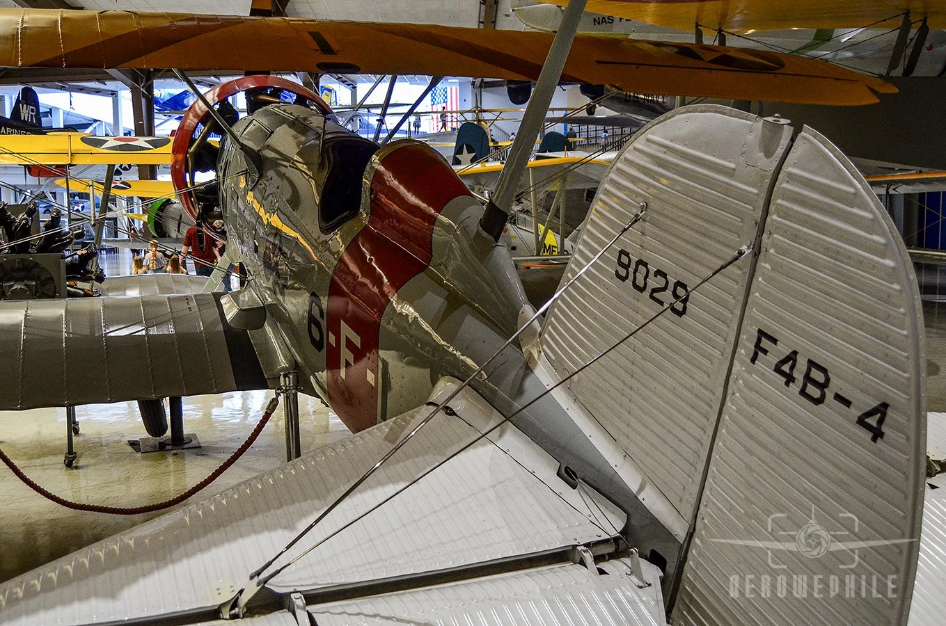 From 1923 to 1937 Boeing produced a series of excellent fighters for the Army (P-12) and Navy (F4B), the last of which was the F4B-4. Highly successful, the F4B-4 was the Navy's first-line fighter from 1932 to 1937. The Museum's aircraft was delivere