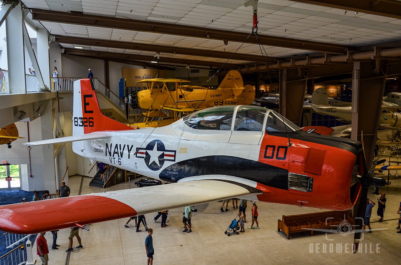 The last T-28 Trojan was retired from active duty in the Naval Air Training Command in the spring of 1984, ending 29 years of active service. The Museum's T-28B Trojan (Bureau Number 138326) entered service on 26 September 1955, and after being retir