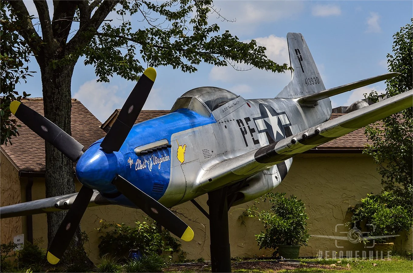 Fiberglass replica North American P-51D Mustang.