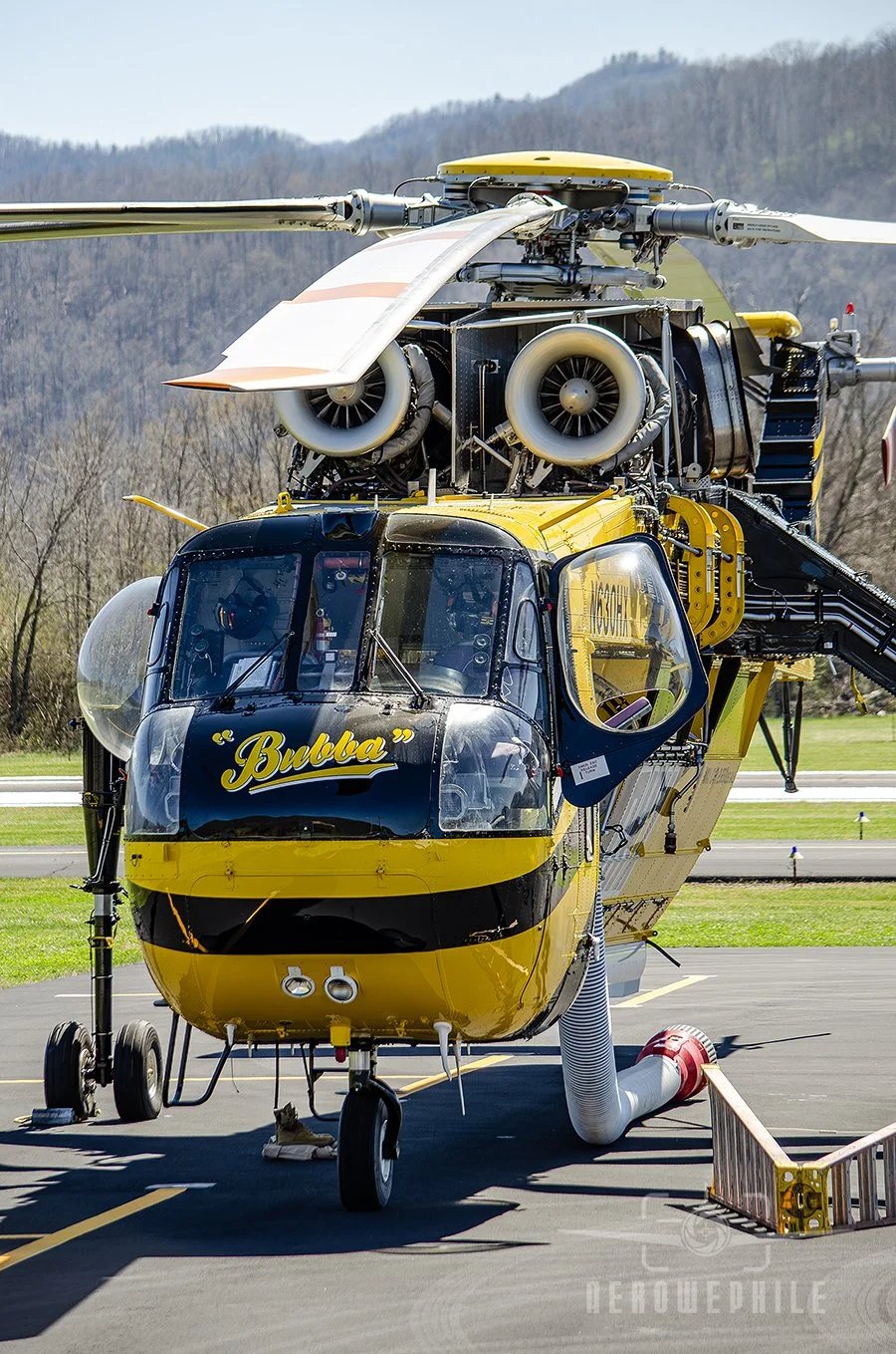 Helicopter Express Sikorsky S-64F Skycrane (N630HX) on the ramp at Elizabethton Municipal Airport.
24Mar26
