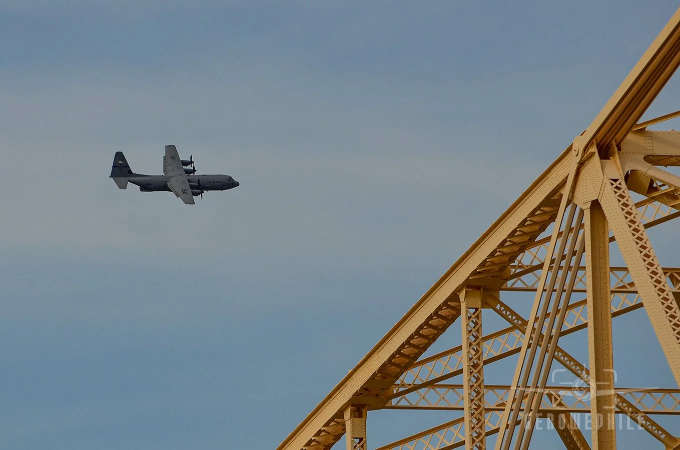 C-130 Hercules circling back to the Louisville airport.