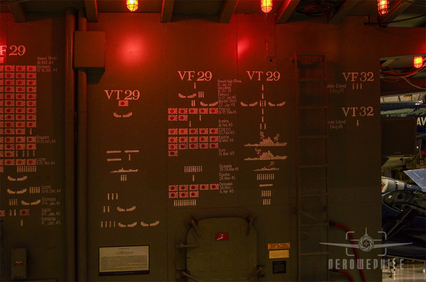 USS Cabot scoreboard.