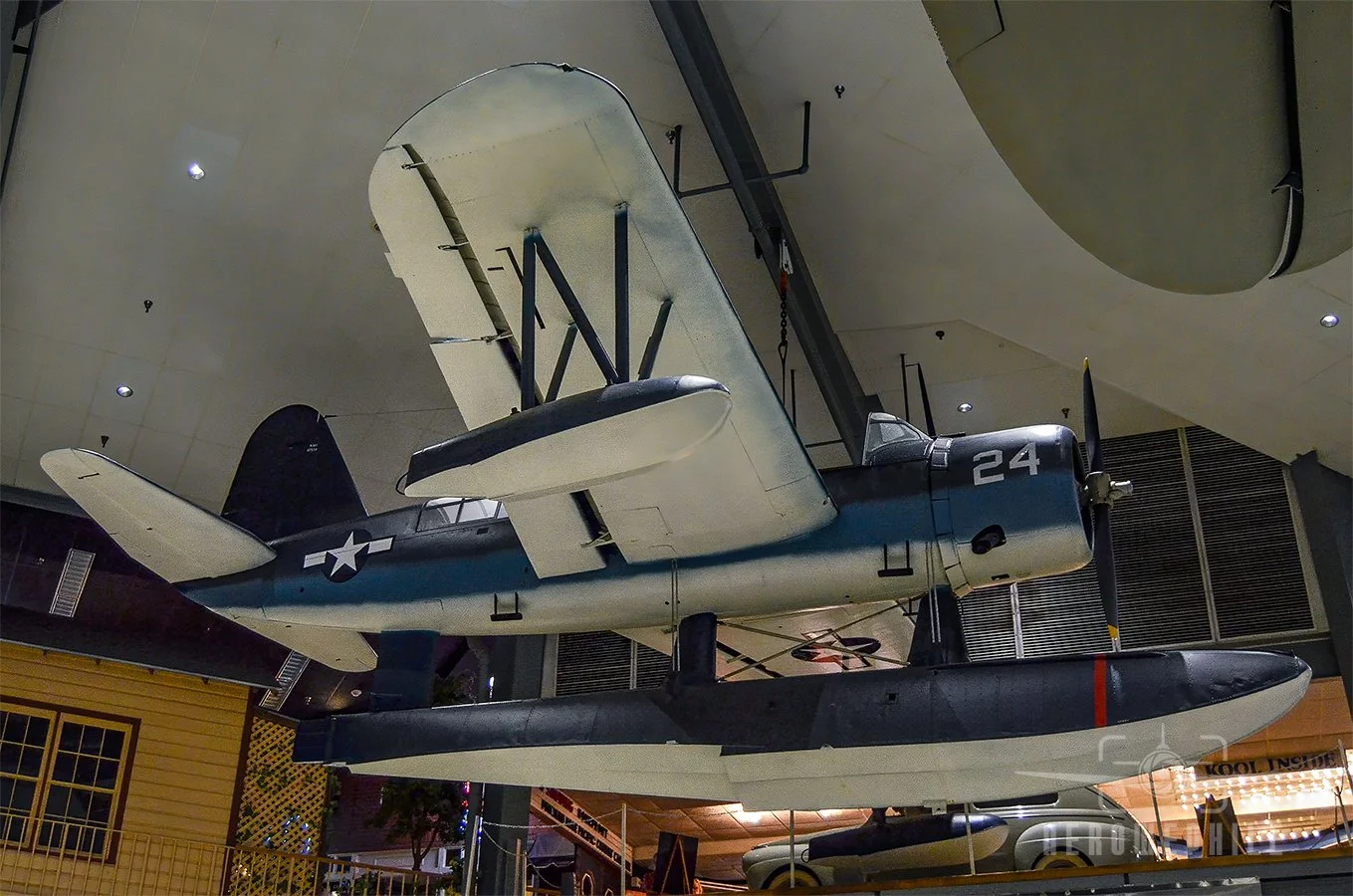 The Museum's example of the OS2U Kingfisher was a Lend-Lease aircraft that was operated by the navy of Uruguay until 1958. It was received by the Museum from that nation in 1971.

