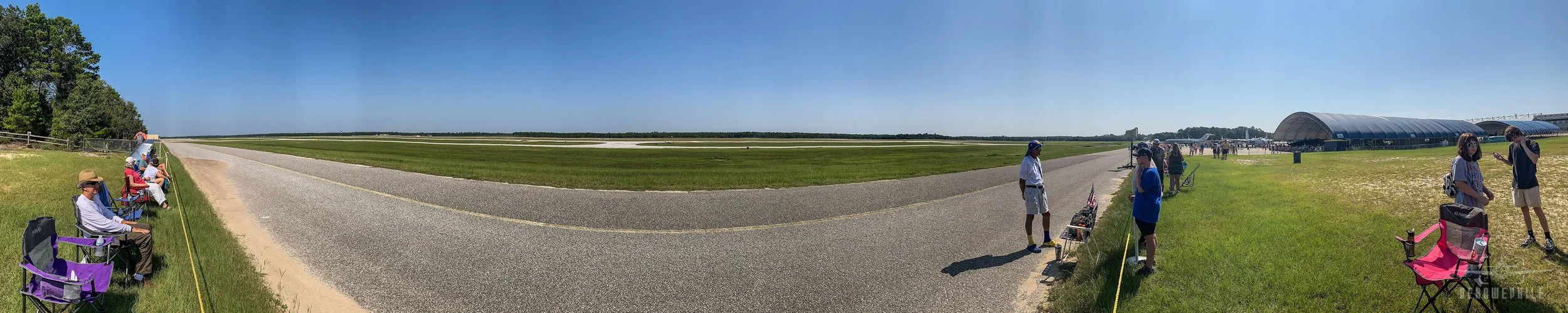 View of the NAS Pensacola runway from the Blue Angels practice viewing/seating area.