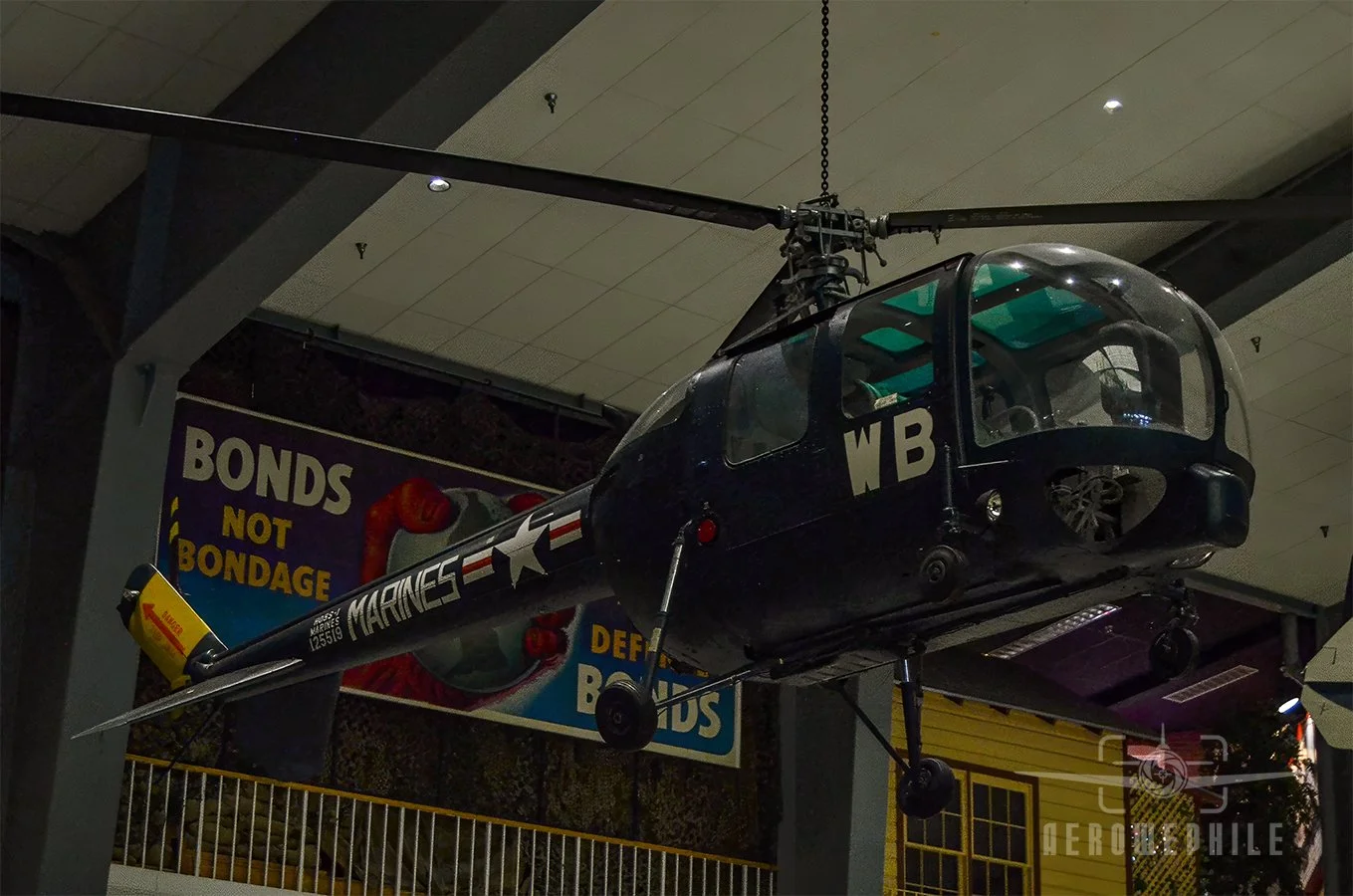 Derived from the 1940s-era Sikorsky S-52, the HO5S was the first helicopter with all-metal rotor blades. Originally a two-seat design, the helicopter incorporated four seats in its military configuration and saw use primarily with the Marine Corps du