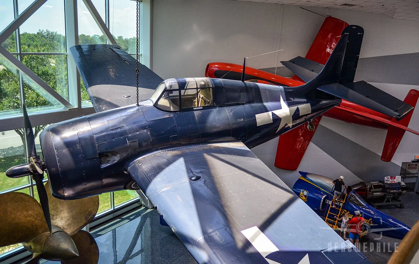 FM-2 Wildcat was built by the Eastern Aircraft Division of General Motors. It can be recognized by its taller fin than the F4F.