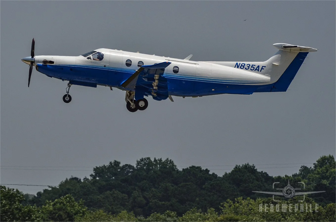 Pilatus PC-12/47 (NG) taking off.
