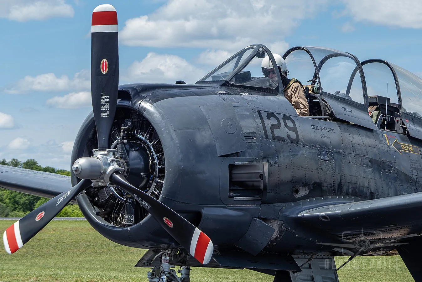 Neal Melton is about to crank up the North American T-28B Trojan and depart back to the Tennessee Museum of Aviation. Wings & Wheel - Greeneville Municipal Airport (GCY) 
02May26