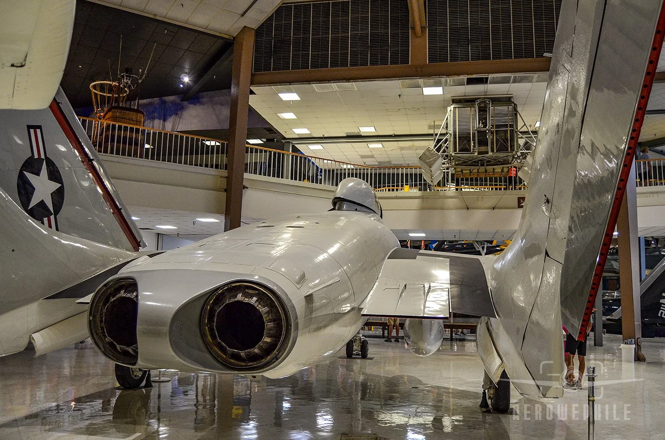 Accepted in June 1954, the F7U-3M Cutlass (Bureau Number 129655) on display in the Museum was stricken from the Navy inventory in 1957. Displayed for many years in Griffith Park in Los Angeles, the aircraft was restored during the early 1990s and arr