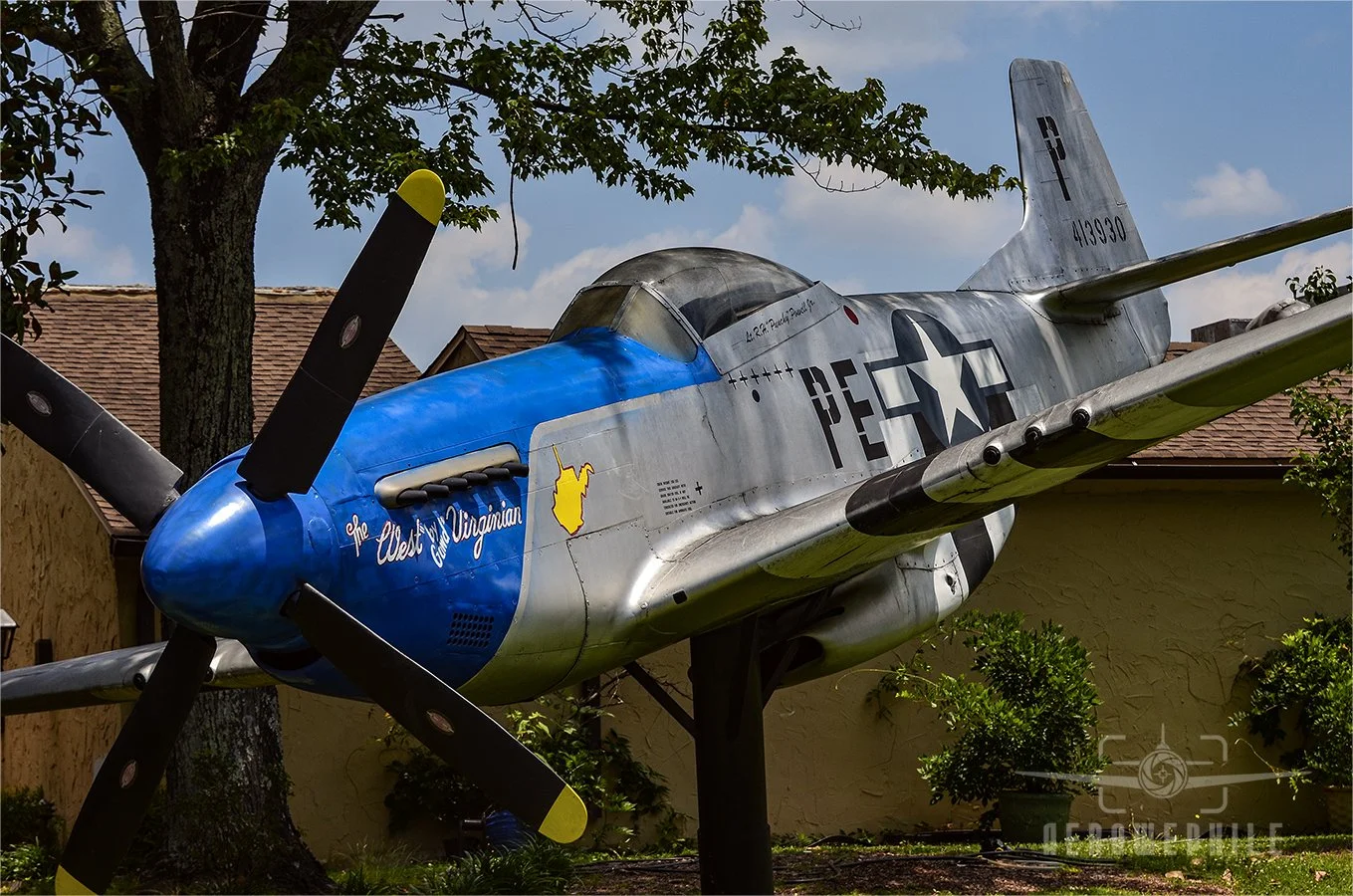 Fiberglass replica North American P-51D Mustang.