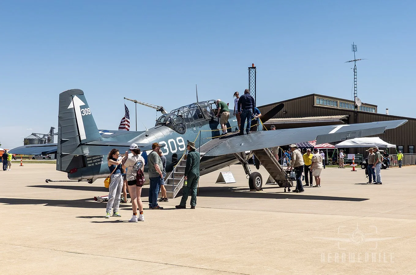 The Commemorative Air Force had their TBM Avenger cockpit open for the airshow attendees to get a closer look.