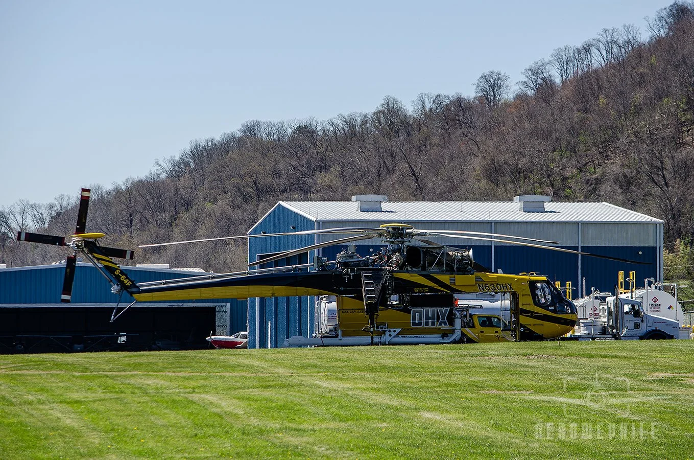I drove around the corner to get this view of the S-64F Skycrane and the nearby hangers.
24Mar26