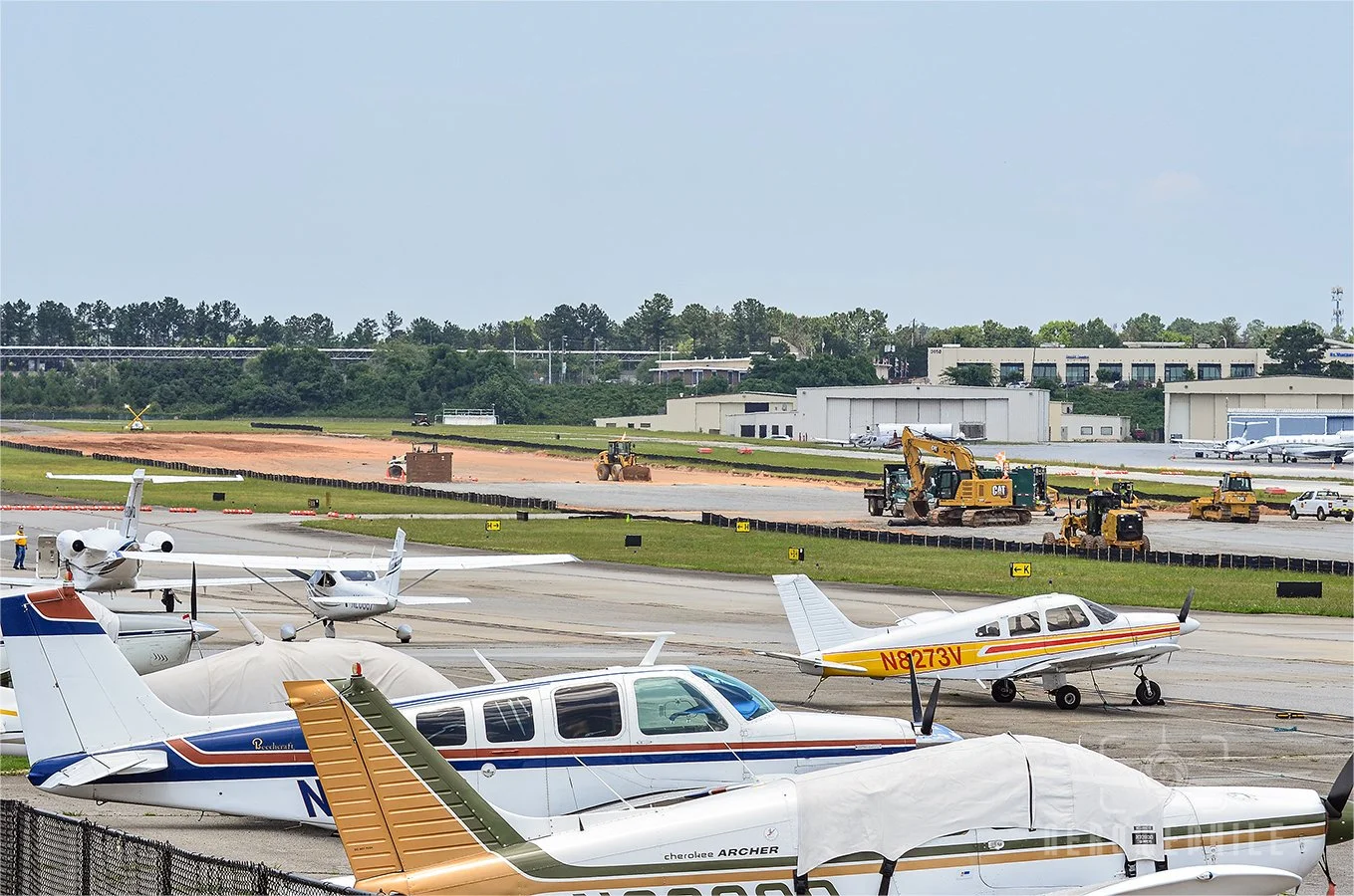 The end of runway 16/34 undergoing reconstruction.