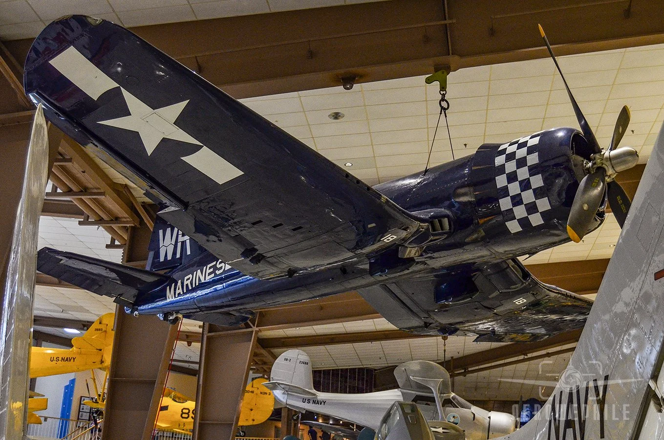 One of the Navy and Marine Corps' finest fighters, Corsairs shot down 2,140 Japanese aircraft during World War II and in the Korean War a Marine pilot became the first to down a MiG-15 jet while flying a propeller-driven aircraft.