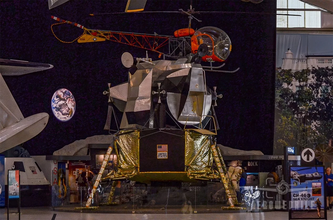 Apollo Lunar Module (replica)
Bell HTL-4 Sioux hanging in background