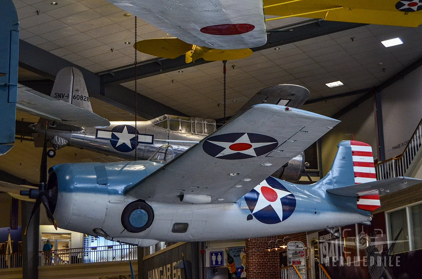 Grumman F4F-3A Wildcat - First flown in February 1939, the rugged and heavily armed F4F Wildcat became the Navy/Marine Corps premier fighter until late 1942.