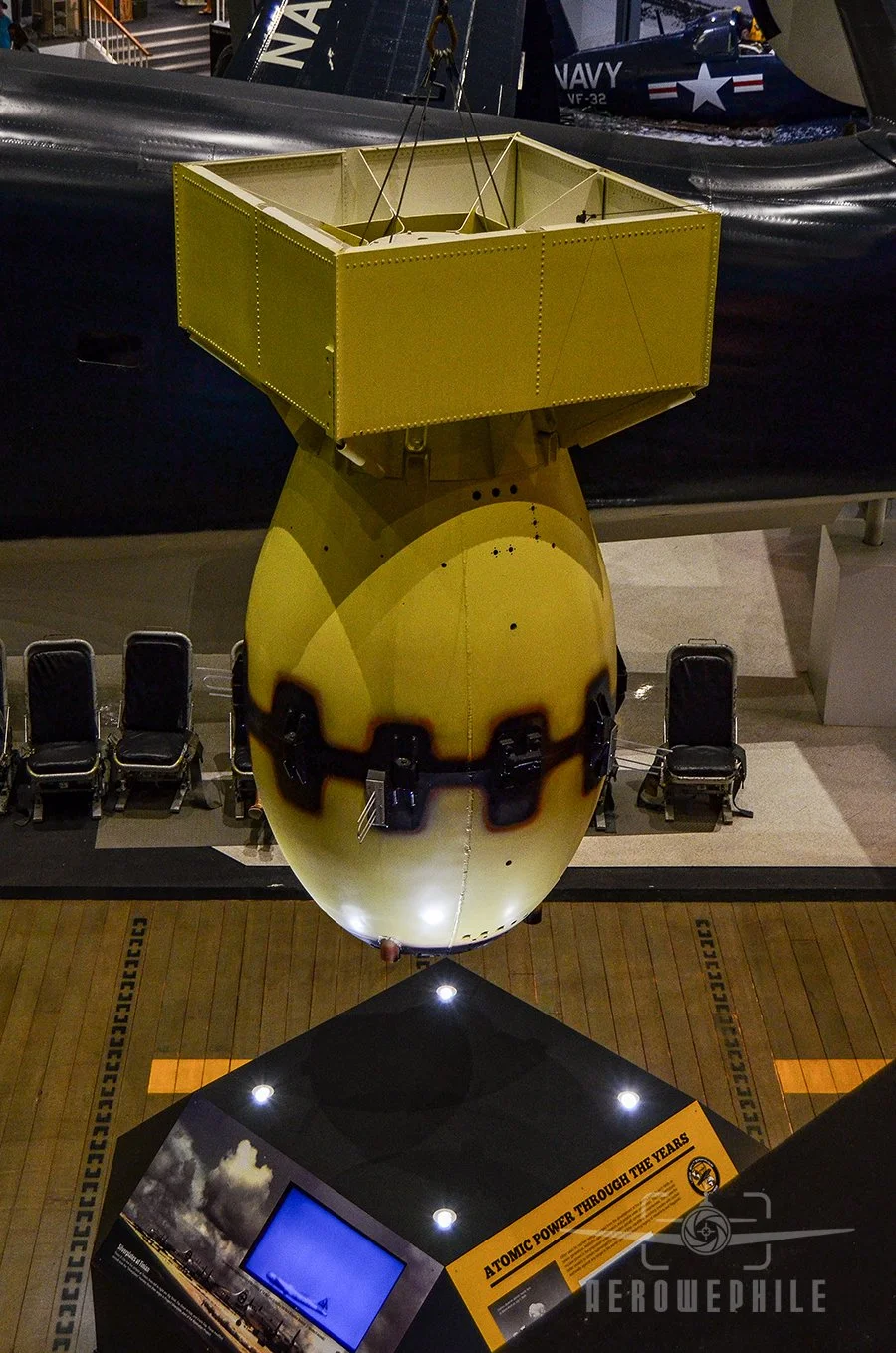 Replica "Fat Man" atomic bomb. Fat Man was a plutonium, implosion-style weapon.
