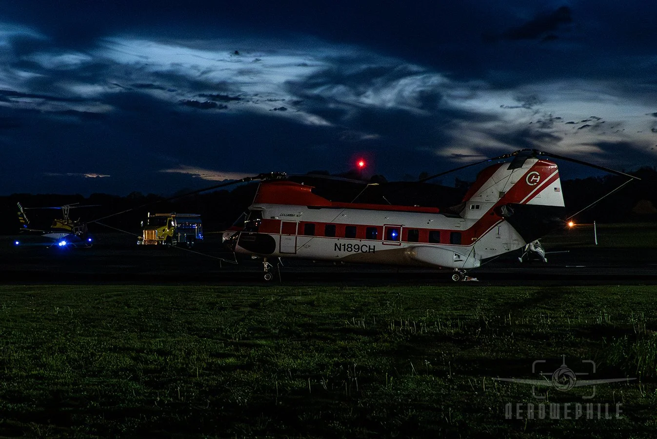 With the outbreak of several forest fires locally, I believe that this BV 107-II is here to assist with the aerial firefighting. Note the Bell 205A-1 parked in the background.
12Apr26