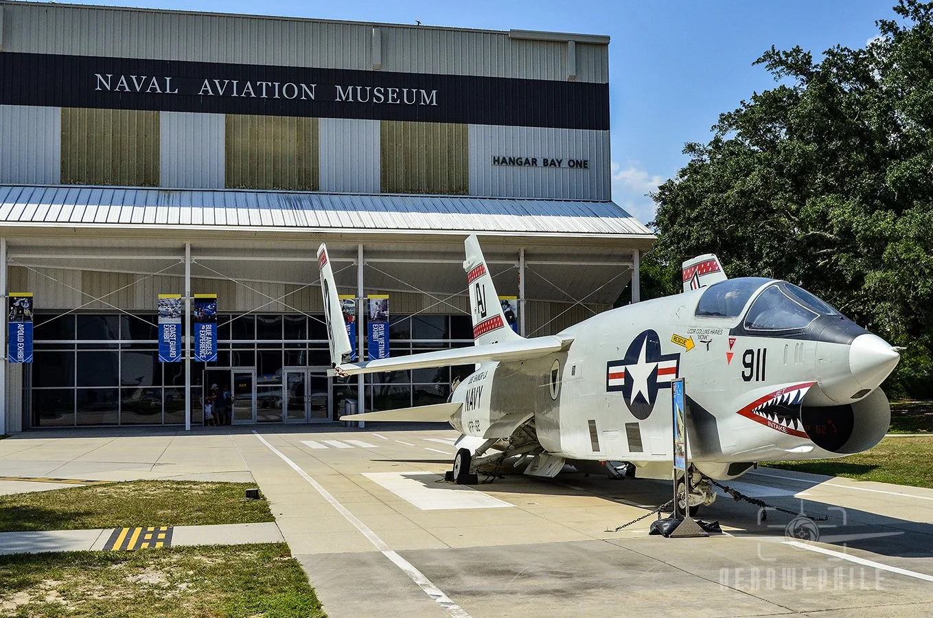 Vought RF-8G Crusader outside of Hanger Bay One entrance