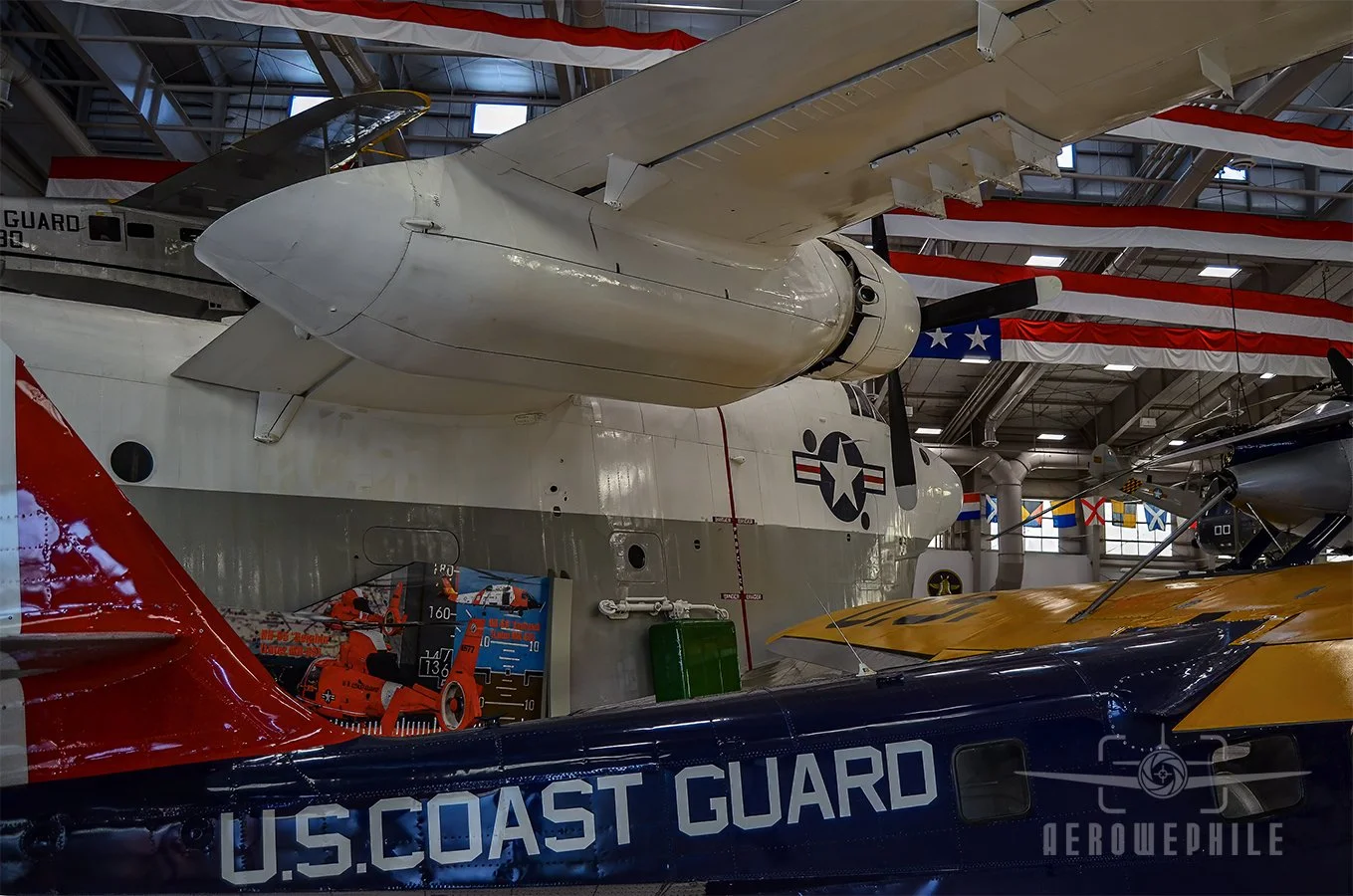 Martin SP-5B Marlin seaplane with the Douglas RD-4 Dolphin in the foreground.