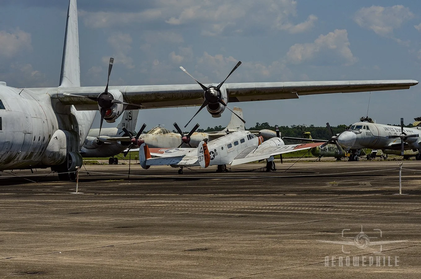 Beechcraft SNB Kansan, North American AJ Savage, Grumman TC-4C Academe.