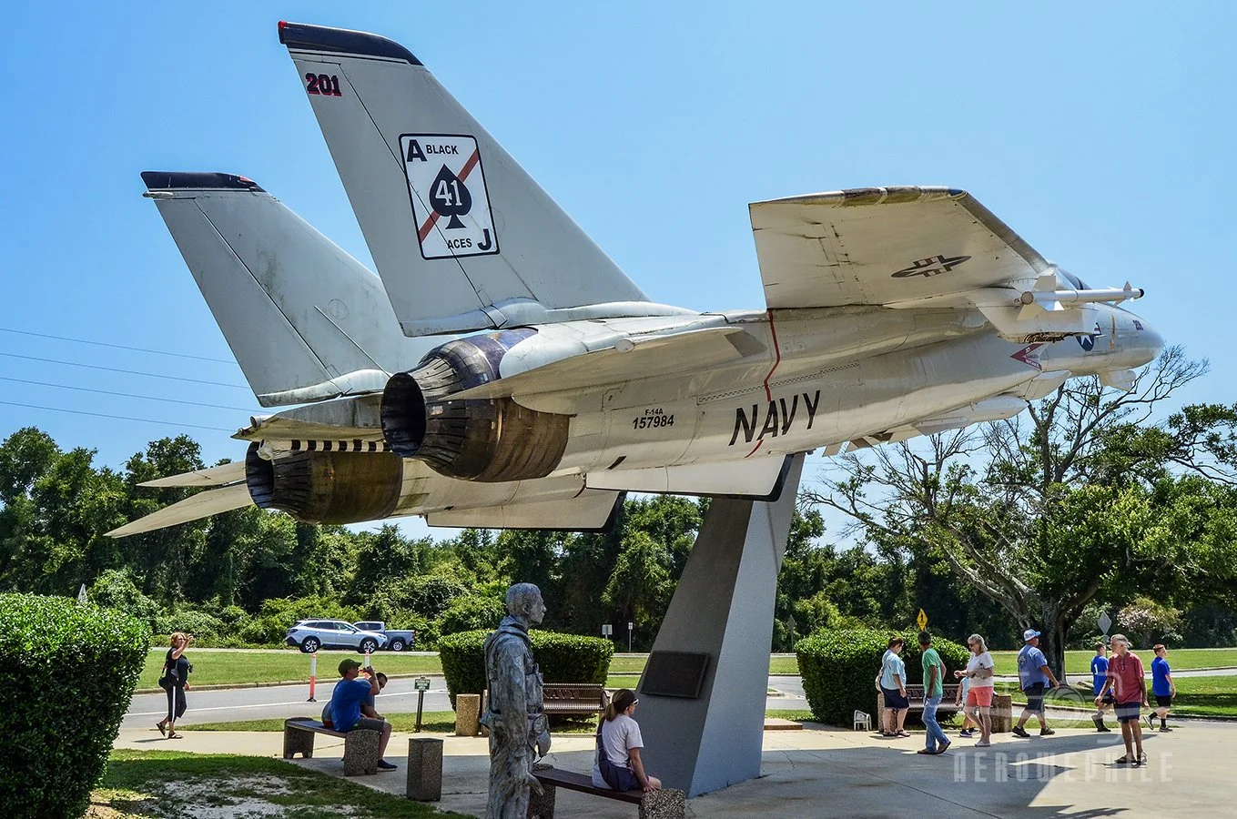 This Grumman F-14A Tomcat is the first F-14 Tomcat ever placed on public display.