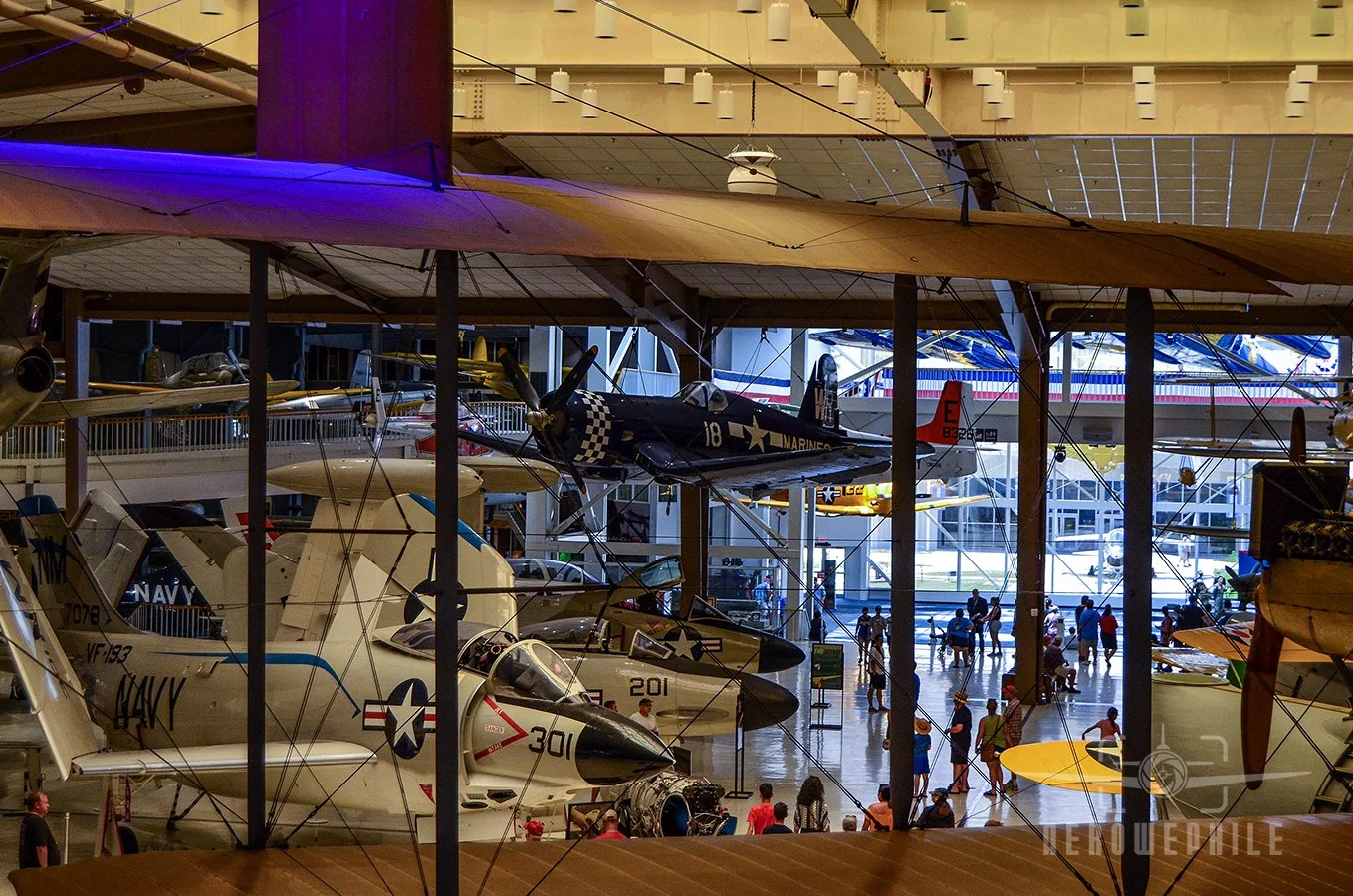 View of the South Wing as viewed through the wing of the NC-4 floatplane.