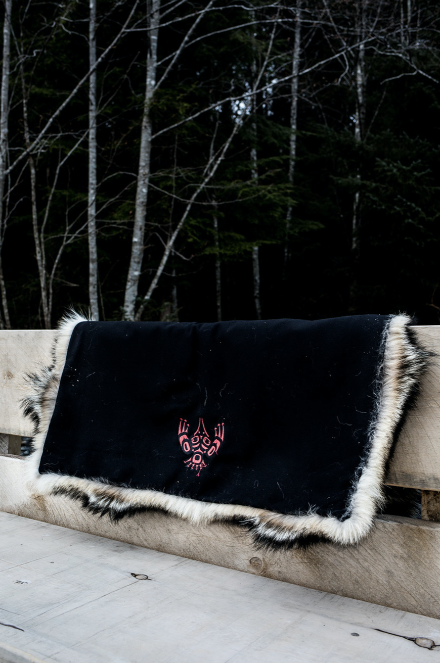 Sea Otter Fur Blanket with Alaskan Timberwolf Trim — Sea Fur Sewing