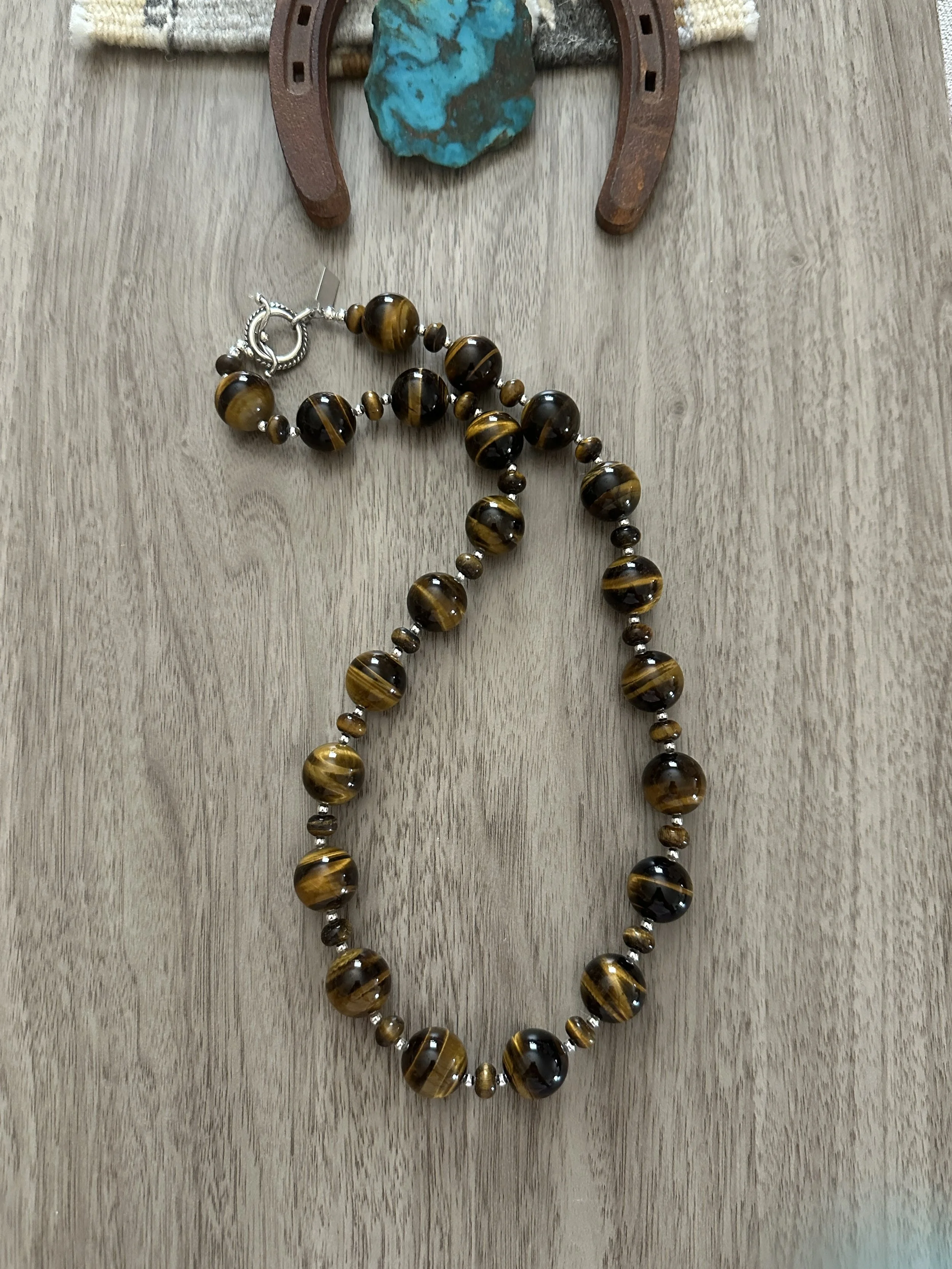 Large Round Tiger Eye Neckace