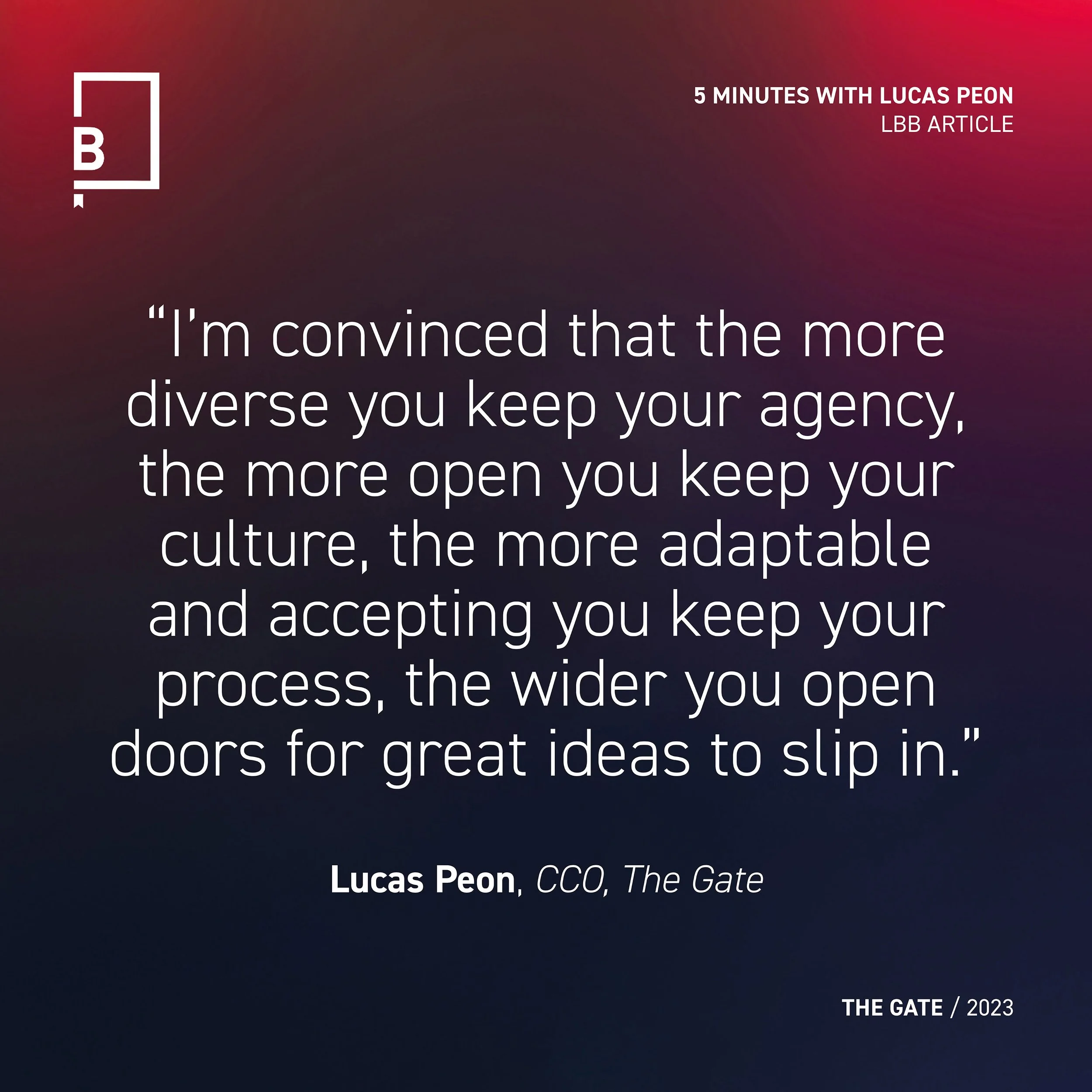 5 Minutes with Lucas Peon