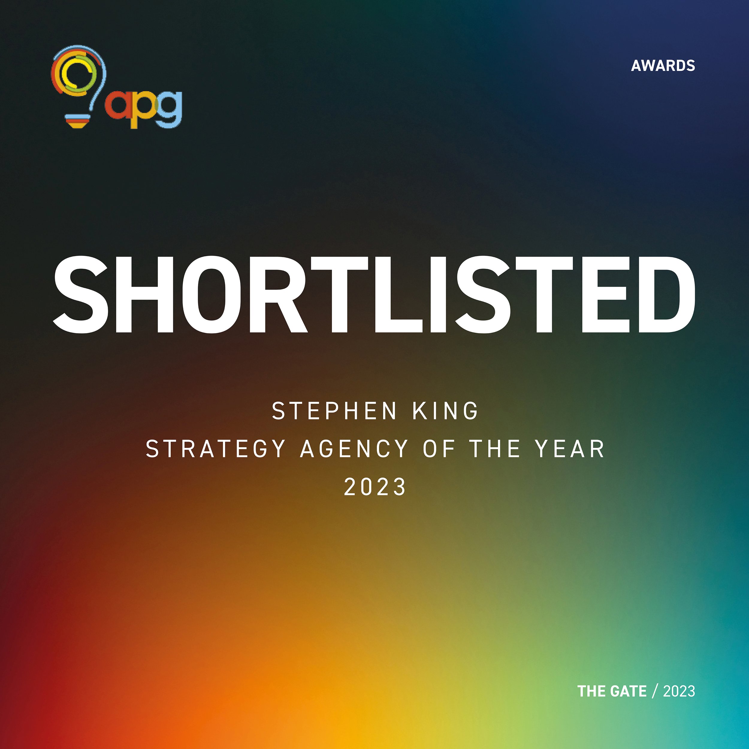 The Gate shortlisted as Strategy Agency of the year at APG