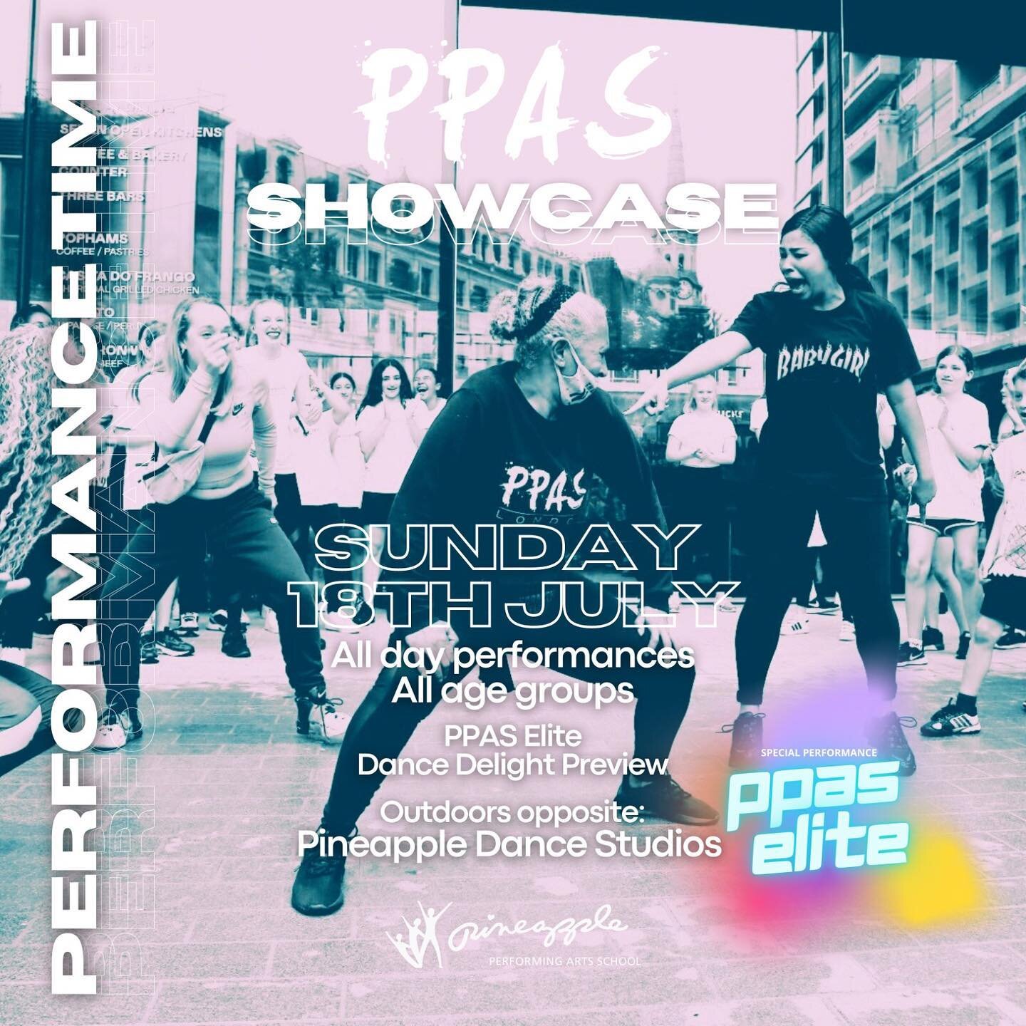 It&rsquo;s the end of term for PPAS this Sunday! We are looking forward to showcasing all our students from age 4 -16 throughout the day from 12 noon - 6pm outside @pineappledancestudios shop! 
Come and see the enthusiasm and talent of the children a