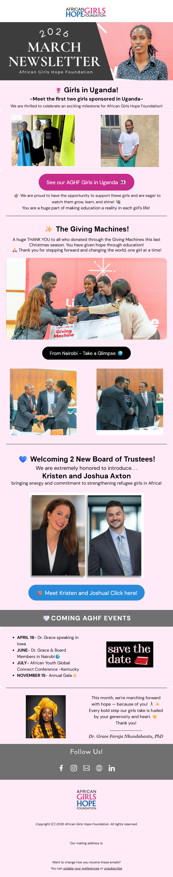 🌷AGHF Girls in Uganda!