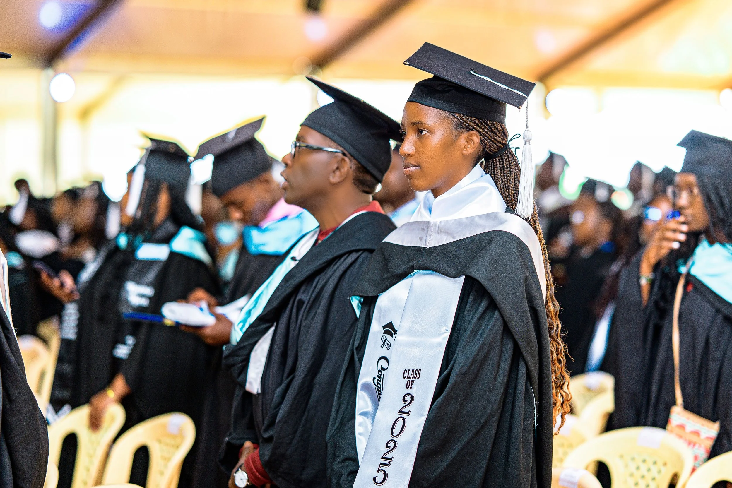 African girl graduating from college.