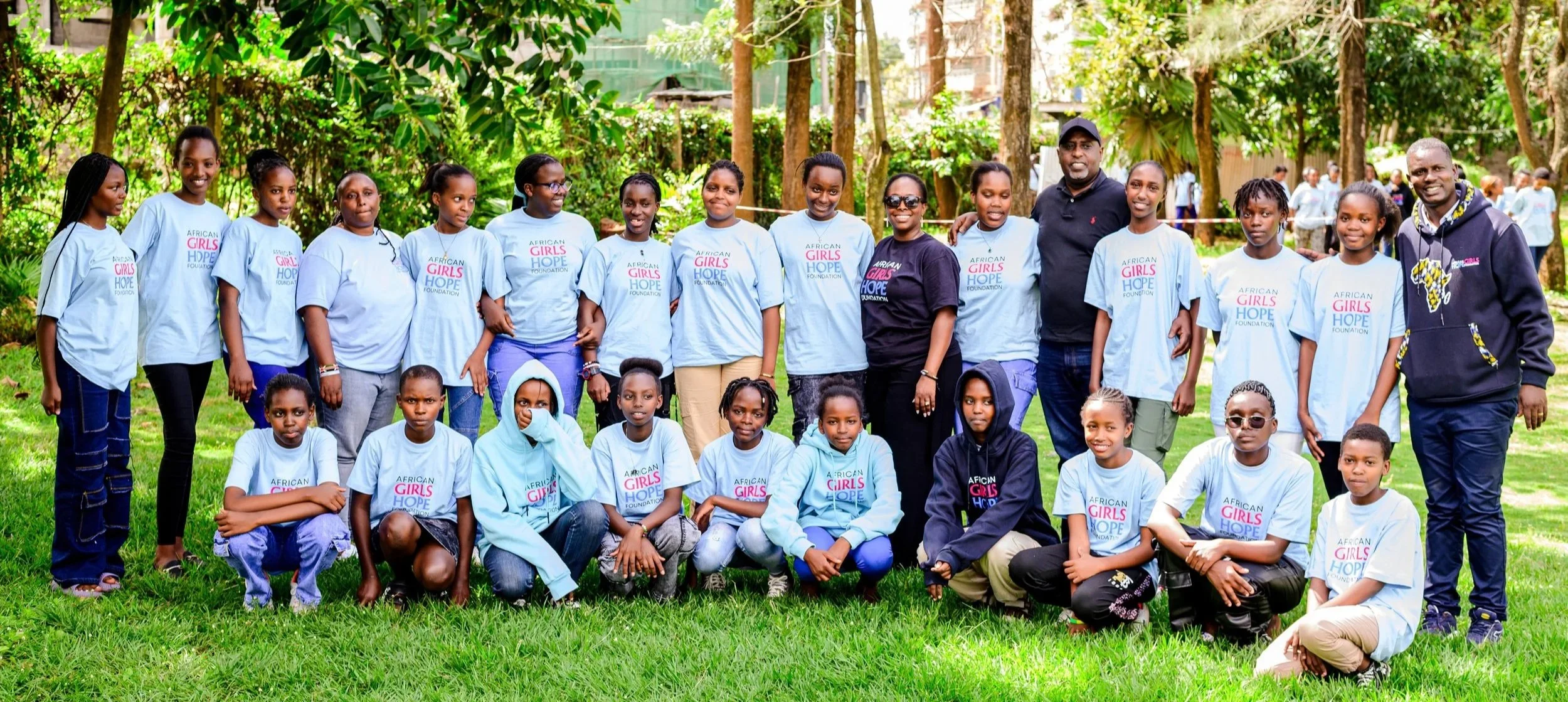Group of African girls on scholarship from AGHF.