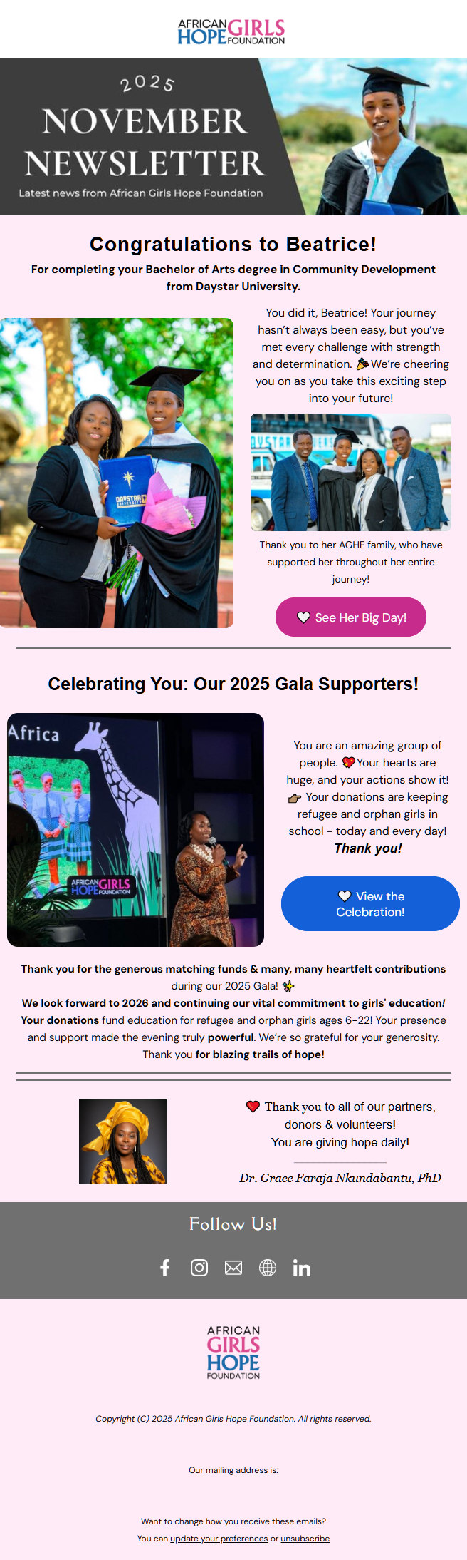 African Girls Hope Foundation Newsletter 2026