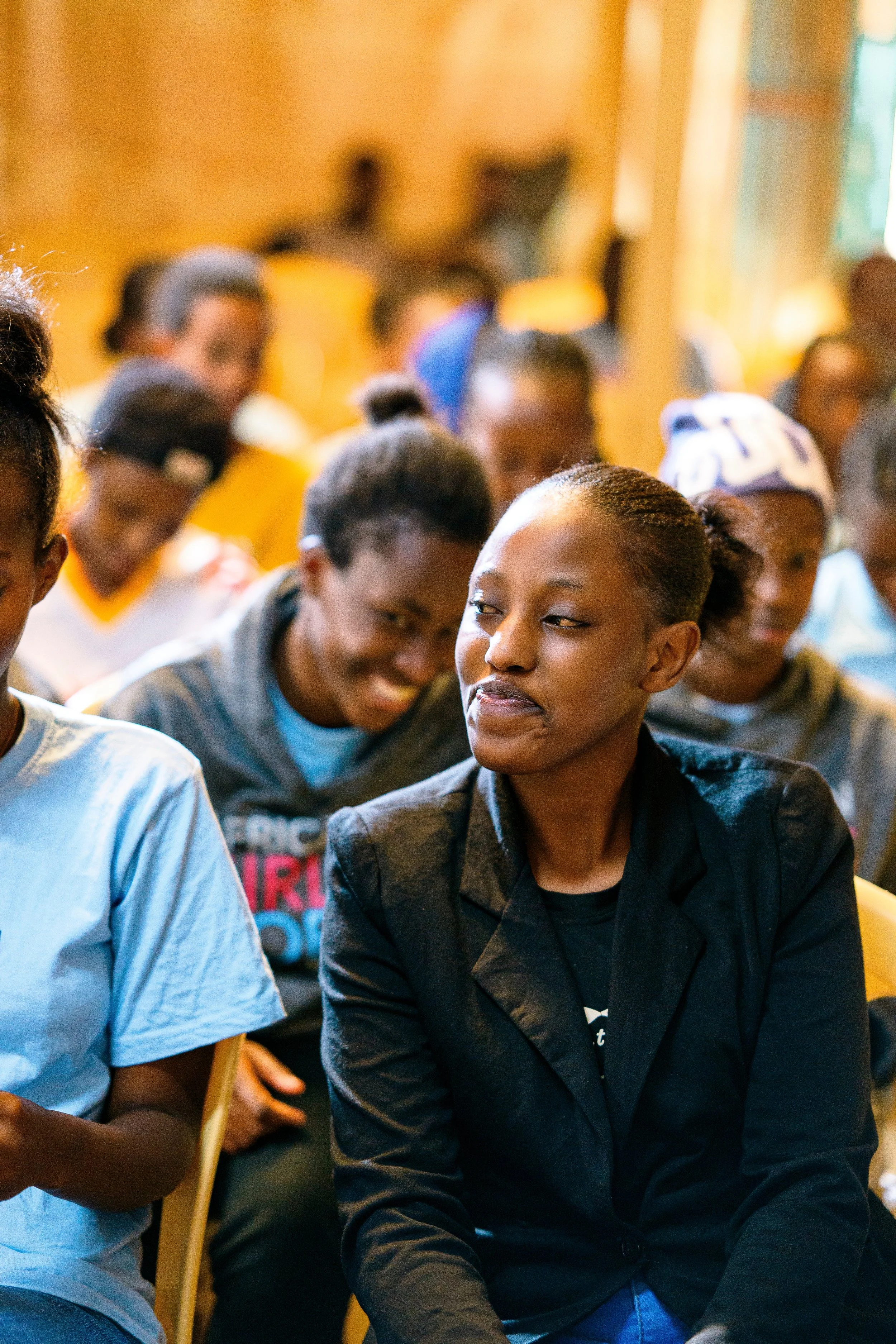 African girl smiling.
